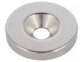 Magnet: permanent; neodymium; 66N; Ø: 24mm; H: 4mm ELESA+GANTER GN55.1-ND-24-5.5