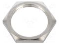 Nut; M25; brass; 30mm; Thread: metric; Pitch: 1.5; Plating: nickel BM GROUP BM2725