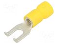 Tip: fork; M4; Ø: 4.32mm; crimped; for cable; insulated; yellow KEYSTONE KEYS8252