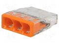 Quick splice; 2273; 24A; 450V; spring clamp; orange; L: 16.5mm WAGO 2273-203
