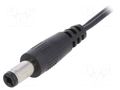 Cable; 2x0.5mm2; wires,DC 5,5/2,1 plug; straight; black; 0.23m ESPE DC.CAB.2200.0025E