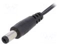 Cable; 2x0.5mm2; wires,DC 5,5/2,1 plug; straight; black; 0.23m ESPE DC.CAB.2200.0025E