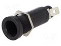 Fuse holder; 5x20mm,6.3x32mm; 10A; on panel; black; FEC; 500VAC SCHURTER 0031.1631