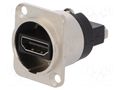 Coupler; HDMI socket,both sides; FT; shielded; 19x24mm; metal CLIFF CP30116