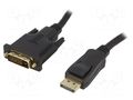 Cable; DisplayPort plug,DVI-D (24+1) plug; Len: 5m; black; black Goobay MC.2300.1112.050BK