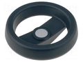 Knob; H: 37mm; polypropylene; Ømount.hole: 10mm; Øout: 99mm; 0÷80°C ELESA+GANTER VRTP.100A-10