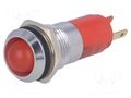 Indicator: LED; recessed; red; 12÷14VDC; 12÷14VAC; Ø14.2mm; IP67 SIGNAL-CONSTRUCT SWBU14022