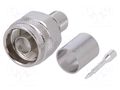 Connector: N; plug; male; straight; 50Ω; crimped; for cable; PTFE TELEGÄRTNER J01020A0127