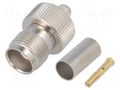 Connector: TNC; plug; female; straight; 50Ω; crimped; for cable TELEGÄRTNER J01011A2287