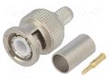 Connector: BNC; plug; male; straight; 50Ω; crimped; for cable; PTFE TELEGÄRTNER J01000A0049