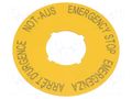 Description label; 22mm; Ø: 60mm; for emergency button EATON ELECTRIC M22-XBK1