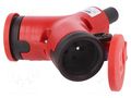 Connector: AC supply; splitter; 2P+PE; 250VAC; 16A; red; for cable PCE 24212-R