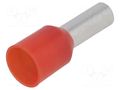 Tip: bootlace ferrule; insulated; copper; 10mm2; 12mm; tinned; red NINIGI TUL-RI-10012