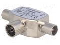 Splitter; coaxial 9.5mm socket,coaxial 9.5mm plug x2 CHANGZHOU DAHUA IMP AND EXP (GROUP) CO T-SPLIT-FMM