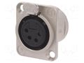 Connector: XLR; socket; female; PIN: 4; soldering; silver; 10A NEUTRIK NTR-NC4FDL1