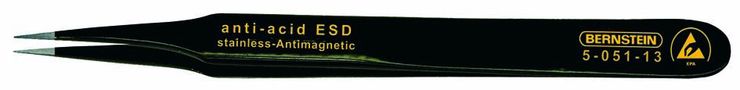 SMD tweezers, 115 mm, straight-pointed, with ESD-coating 5-051-13
