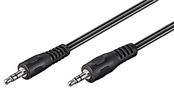 AUX Audio Connector Cable, 3.5 mm Stereo, flat cable, 1.5 m, black - 3.5 mm male (3-pin, stereo) > 3.5 mm male (3-pin, stereo) 50019