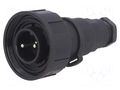 Connector: circular; plug; male; PIN: 2; 12A; 250V; IP68; UL94V-0 BULGIN PX0736/P