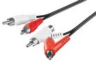 Stereo Connector Cable, RCA with Passthrough, 1.5 m - 2 RCA male > 2 RCA male/female 50214