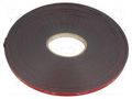 Tape: fixing; W: 9mm; L: 33m; Thk: 1.1mm; acrylic; black 3M 3M-5952-9-33