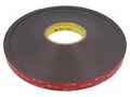 Tape: fixing; W: 19mm; L: 33m; Thk: 1.1mm; acrylic; black 3M 3M-5952-19-33
