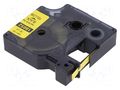 Heat shrink markers; 1.5m; yellow; Character colour: black; RHINO DYMO DYMO.18052
