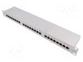 Connector: RJ45; patch panel; Cat: 6; rack; grey; Height: 1U LOGILINK LOG-NP0053