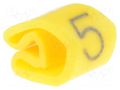 Markers; Marking: 5; 3÷5mm; PVC; yellow; -30÷80°C; leaded; UL94V-0 WEIDMÜLLER WM-CLI1-3GE/SW-5MP