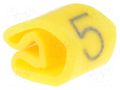 Markers; Marking: 5; 3÷5mm; PVC; yellow; -30÷80°C; leaded; UL94V-0 WEIDMÜLLER WM-CLI1-3GE/SW-5MP
