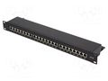 Connector: RJ45; patch panel; Cat: 6a; rack; black; Height: 1U LOGILINK LOG-NP0061