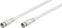 SAT Antenna Cable (80 dB), Double Shielded, 7.5 m, white - F plug > F plug (fully shielded) 50740