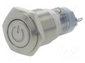 Switch: vandal resistant; Pos: 2; SPDT; 0.5A/220VAC; 1A/24VDC; IP40 ONPOW V16-11DT-24G-S