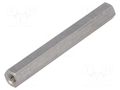 Screwed spacer sleeve; 60mm; Int.thread: M4; hexagonal DREMEC TFF-M4X60/DR146