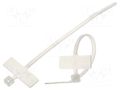 Cable tie; with label; L: 100mm; W: 2.5mm; natural; polyamide FIX&FASTEN YJ-98X