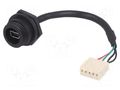 Cable; USB mini Buccaneer; USB B mini socket,5pin plug; 0.108m BULGIN PX0443