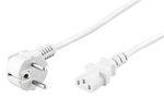 Angled IEC Cord, 5 m, White, (3*1 mm²), 5 m - safety plug hybrid (type E/F, CEE 7/7) 90° > Device socket C13 (IEC connection) 51321