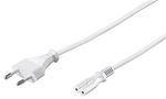 Connection Cable with Europlug, 1.5 m, white, (2*0.75 mm²), 1.5 m - Europlug (Type C CEE 7/16) > C7 socket 51326