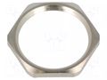 Nut; with earthing; PG21; brass; Thk: 3.5mm; Spanner: 32mm; GM-EMV HUMMEL HUMMEL-1167210001