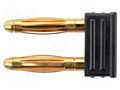 Connector: 2mm banana; stackable safety shunt; 12A; 30VAC; 60VDC SCHÜTZINGER KURZ6730IGAU-SW