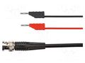 Test lead; BNC plug,banana plug 2mm x2; Len: 0.5m; red and black SCHÜTZINGER KO8162RG580550-SW