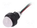 Indicator: LED; prominent; red/green; 230VAC; Ø13mm; cables; 300mm POLAM-ELTA LRG-D20H-230ACWK
