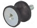 Vibration damper; M8; Ø: 30mm; rubber; L: 25mm; Thread len: 23mm ELESA+GANTER DVC2-433951