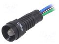 Indicator: LED; recessed; red/green/blue; 230VAC; Ø11mm; IP40 POLAM-ELTA LRGB-D5-230ACWK