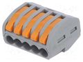 Quick splice; 24A; 450V; for cable; spring clamp; grey; 0.2÷2.5mm2 DEGSON ELECTRONICS DG223-4.61-05P-11