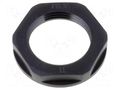 Nut; PG9; polyamide; 22mm; black; -40÷100°C; Thread: PG; with flange HELUKABEL HELU-96228