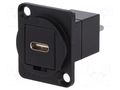 Adapter; USB C socket-front,USB C plug-back; FT; USB C; metal CLIFF CP30211MB
