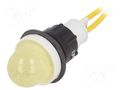 Indicator: LED; prominent; yellow; 230VAC; Ø13mm; cables; 300mm POLAM-ELTA LY-D16H-230AC