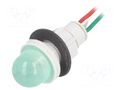 Indicator: LED; prominent; green; 24VDC; 24VAC; Ø13mm; cables; 300mm POLAM-ELTA LG-D16H-24AC/DC