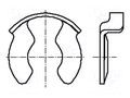 Circlip; spring steel; Shaft dia: 10mm; BN 13194; Ring: external BOSSARD B10/BN13194