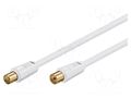 Cable; 1.5m; coaxial 9.5mm socket,coaxial 9.5mm plug; white; 75Ω Goobay ACG-0150-WH